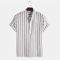 Theo - Herre stribet skjorte med button-down krave