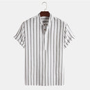 Theo - Herre stribet skjorte med button-down krave