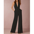Grace - ærmeløs jumpsuit med dyb V-hals