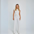 Ariana - Dame ærmeløs jumpsuit med V-hals og vintage