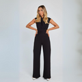 Ariana - Dame ærmeløs jumpsuit med V-hals og vintage