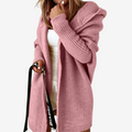 Dame Hoodie Strikket Cardigan