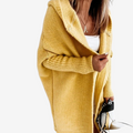 Dame Hoodie Strikket Cardigan