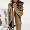Dame Hoodie Strikket Cardigan