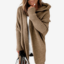 Dame Hoodie Strikket Cardigan