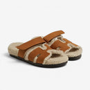 Dame Runde Tåsandaler med Slip-On Design