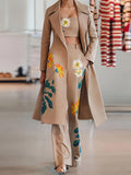 Lauren - Tredelt sæt med blomsterprint med lang trenchcoat