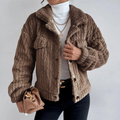 Dame teddyjakke med short cut