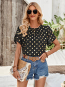 Sasha - Elegant bluse med korte, vide ærmer og rund