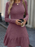 Isabella -  Dame strikket sweaterkjole med rund hals
