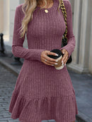 Isabella -  Dame strikket sweaterkjole med rund hals
