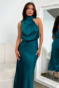 CelesteShine - Dame satin midikjole til sommer & fest med