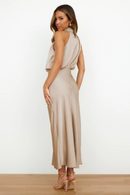 CelesteShine - Dame satin midikjole til sommer & fest med