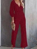 Scarlett - Dame jumpsuit med V-hals og smal pasform