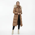 Maya – Lang Vinterfrakke med Kunstpelskrave og Elegant Pasform