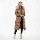 Maya – Lang Vinterfrakke med Kunstpelskrave og Elegant Pasform