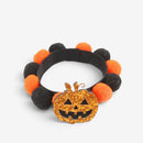 Kæledyr Halloween Halsbånd med Græskar og Dødningehoved Design