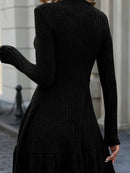 Isabella -  Dame strikket sweaterkjole med rund hals