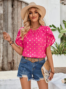 Sasha - Elegant bluse med korte, vide ærmer og rund