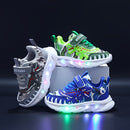 DinoSteps - Lysende sko med dinosaurdesign og LED-såler