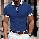 Dario slim-fit poloshirt med stribet kant og klassisk