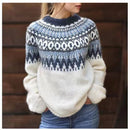 Charlotte - Unik Mønstret Sweater Med Lange Ærmer