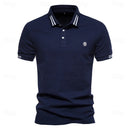 Marco slim-fit poloshirt med kontrastkant og knapkrave