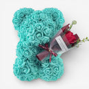 Mors Dags Gave - Bamse med en buket roser