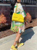 Nancy oversized A-formet kjole med unikt print