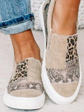 Olivia - Slip-on sneakers med leopardprint og farveblok