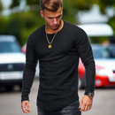 Matthias -Slim-fit sweatshirt med rund hals