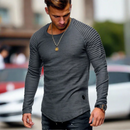 Matthias -Slim-fit sweatshirt med rund hals