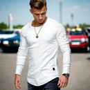 Matthias -Slim-fit sweatshirt med rund hals