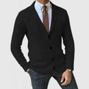 Richard - Slim-fit cardigan med reverskrave og funktionelle