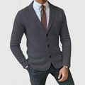 Richard - Slim-fit cardigan med reverskrave og funktionelle