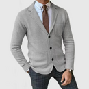 Richard - Slim-fit cardigan med reverskrave og funktionelle