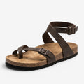Dame flade sandaler med justerbare spænderemme