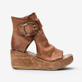 Dame plateausandaler med peep toe