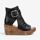 Dame plateausandaler med peep toe