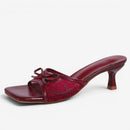 Dame slip-on-sandaler med firkantet tå