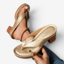 Dame open toe sandaler med blokhæle