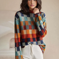 Elizabeth oversized sweater med ternmønster