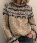 Ava - Retro sweater med geometrisk mønster og varm