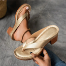 Dame open toe sandaler med blokhæle