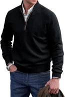 James klassisk sweater med kvart lynlås