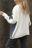 Elara - Patchwork jakke med hætte i denim