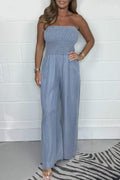 Ella - Afslappet off-shoulder denim jumpsuit med brede ben