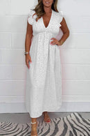 Rhea - V-hals midikjole med leopardprint