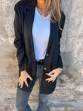 Lyra - Lang cardigan med revers