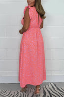 Rhea - V-hals midikjole med leopardprint